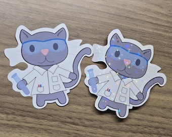 Lab Cat Sticker - Waterproof Vinyl