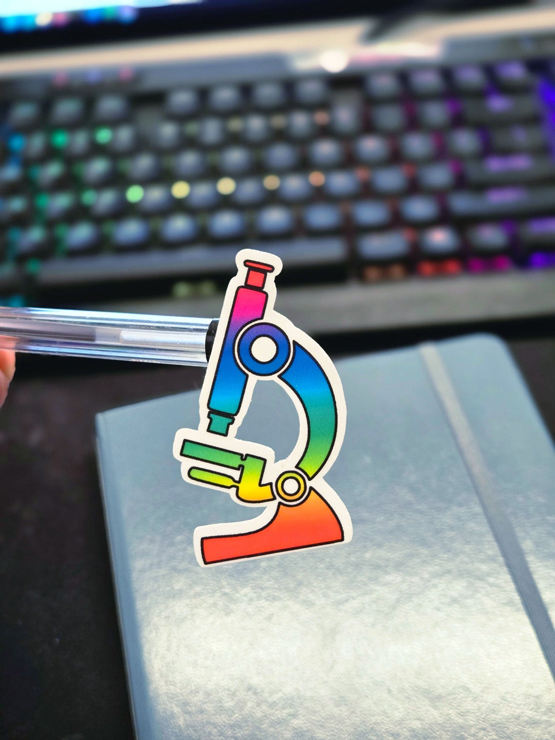 Rainbow Microscope Sticker - Etsy
