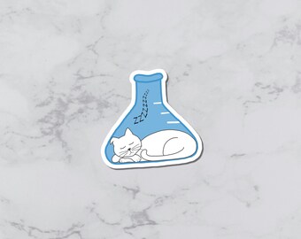 Flask Cat Nap | Waterproof Vinyl Sticker