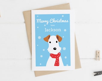 Merry Christmas Card From The Dog - Dog Christmas Card - Terrier Christmas Card - Fox Terrier Card