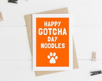 Personalised Happy Gotcha Day Card, Dog Adoption Card, New Dog Card, New Puppy Card, Dog Parent Card