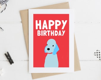 Bedlington Happy Birthday Card