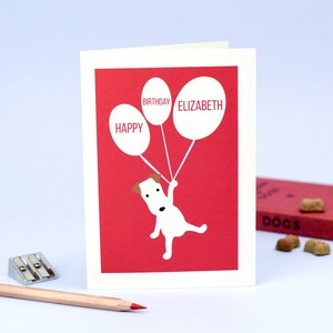 Carte personnalisée joyeux anniversaire - carte d'anniversaire personnalisée - carte d'anniversaire chien - carte de nom d'anniversaire - carte Terrier - carte chien