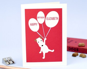 Happy Birthday Personalised Card - Personalized Birthday Card - Dog Birthday Card - Birthday Name Card - Terrier Card - Dog Card