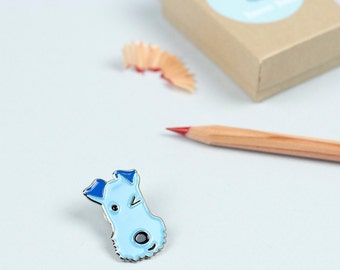 Dog Enamel Lapel Pin, Enamel Pin, Dog brooch, Dog Pin, Terrier brooch, Fox Terrier Pin, Dog Jewellery, Dog gift