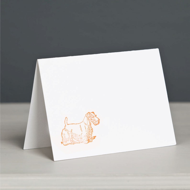 Sealyham Terrier Letterpress Card Dog Card Terrier Card Pet Card image 1