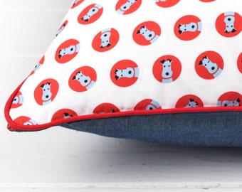 Terrier Head Print Cushion