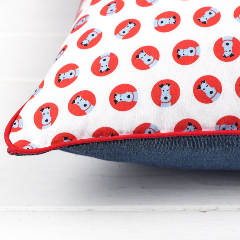 Terrier Head Print Cushion image 1