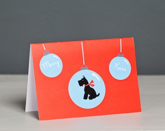 Scottish Terrier Christmas Card - Dog Christmas Card  - Terrier Card - Scottie - Scotty