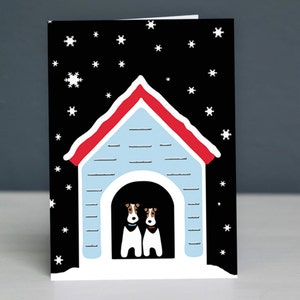 Fox Terrier Christmas Card, Snowy Dog Card, Dog Christmas Card, Pet Lover Card, Card for Dog Lover