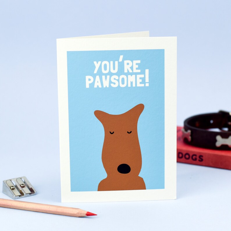 You're Pawsome Valentine's Card Dog Valentine Card Terrier Card Dog Card Welsh Terrier Airedale Terrier image 1