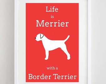 Border Terrier Picture - Border Terrier Print - Dog Picture - Dog Print - Dog Art - - Dog Breed Art - A4 size