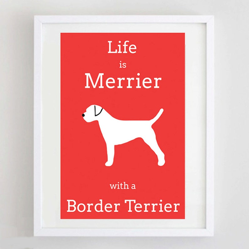 Border Terrier Picture Border Terrier Print Dog Picture Dog Print Dog Art Dog Breed Art A4 size image 1