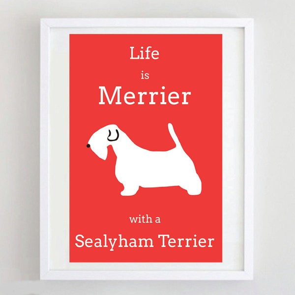 Sealyham Terrier Print Dog Picture Dog Art Dog Breed Illustration Poster A4 size