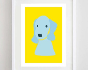 Bedlington Terrier Print - Dog Breed - Terrier Art - Dog Poster - Dog Print - A4 size - Wall Decor