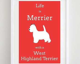 West Highland Terrier Picture Westie Terrier Print Dog Picture Dog Print Dog Art Dog Breed