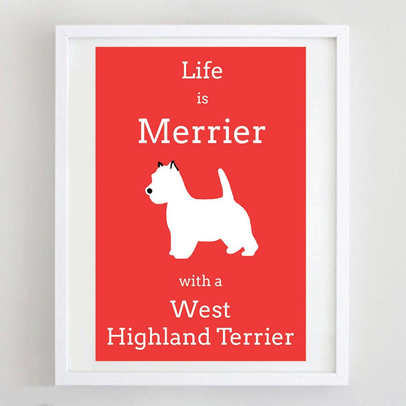 West Highland Terrier Picture Westie Terrier Print Dog Picture Dog Print Dog Art Dog Breed image 1