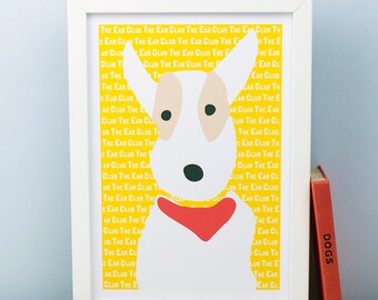 The Ear Club Print - Terrier Print - Fox Terrier Print - Dog Print - Terrier Print - Dog Illustration - Dog Poster - Wall Art