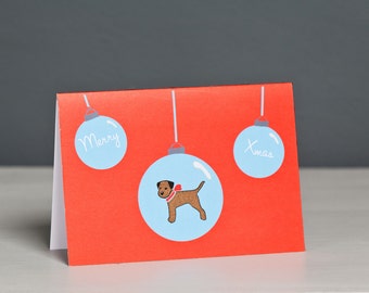 Border Terrier Christmas Card - Dog Christmas Card - Dog Card - Terrier Card