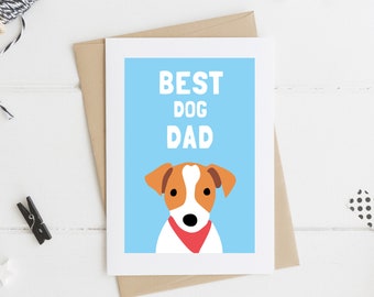 Jack Russell Best Dog Dad Card, Jack Russell Terrier Card, Father's Day, Dad's Day
