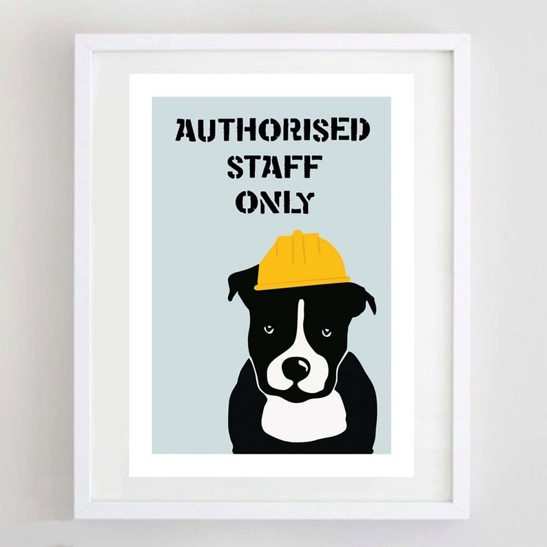 Staffordshire Bull Terrier Print Gift for Staff Owner Funny Dog Print Bull Terrier Art Dog Art Wall Decor Gift for Him, Bullie Print image 1
