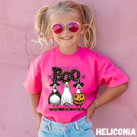 Boo Ghost Goose Halloween Tee: Funny Spooky Kids Shirt