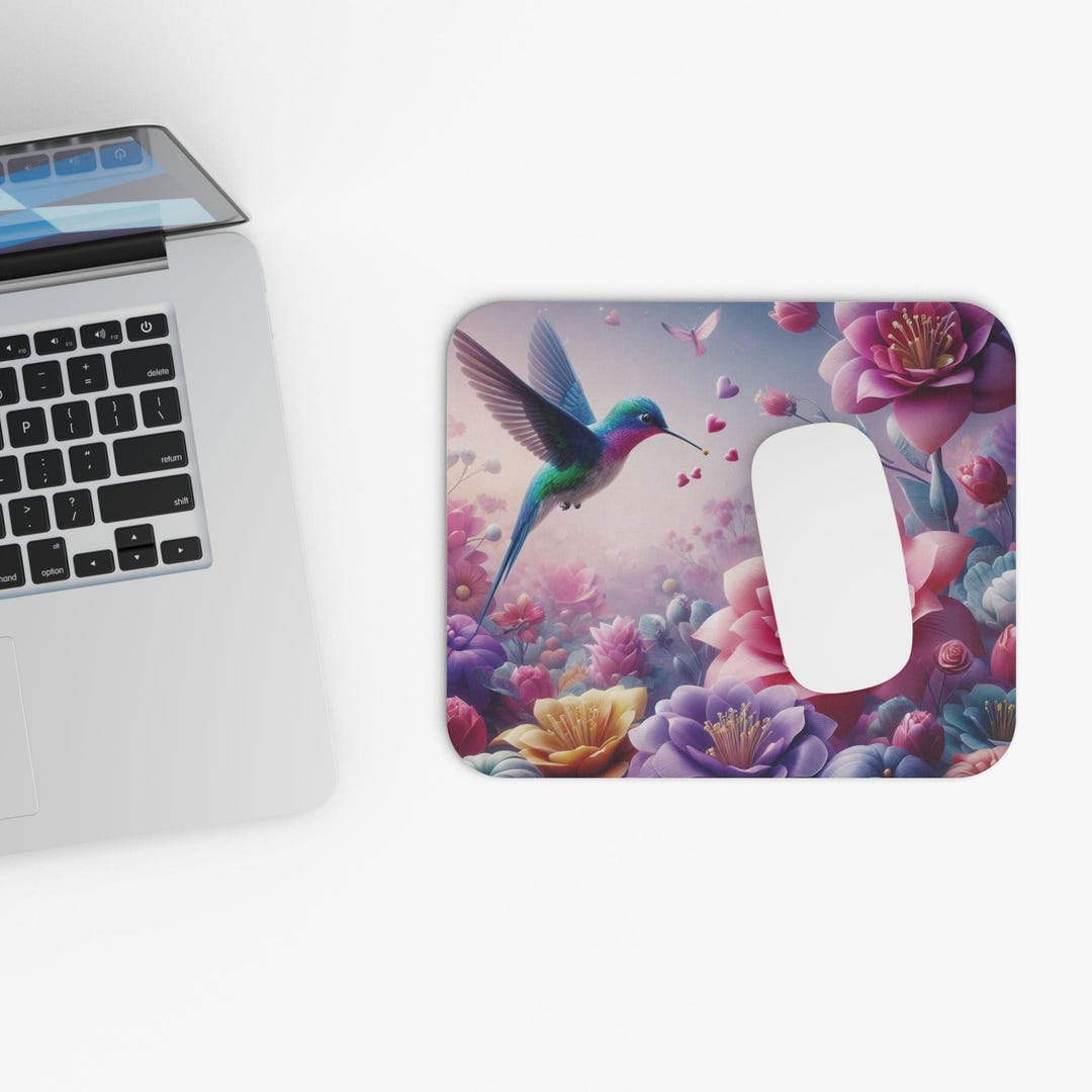 Hummingbird Mouse Hummingbird Mouse Pad: Floral Desk Accessory for Nature Lovers - Etsy