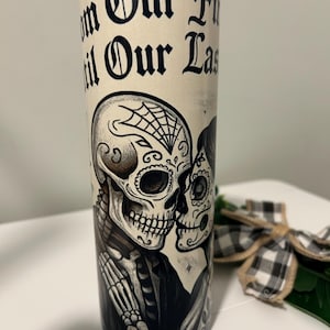 Vaso del Día de los Muertos: Skeleton Love, de acero inoxidable