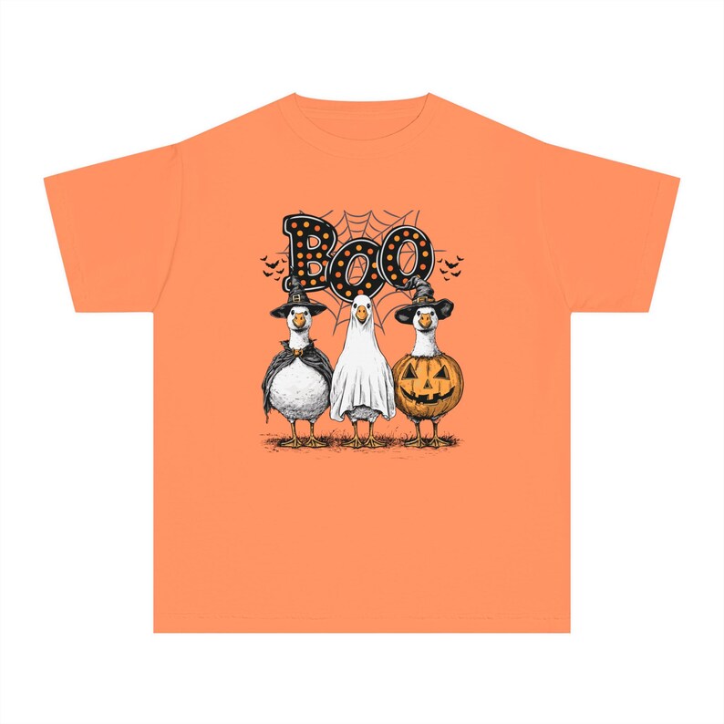 Boo Ghost Goose Halloween Tee: Funny Spooky Kids Shirt Bild 6
