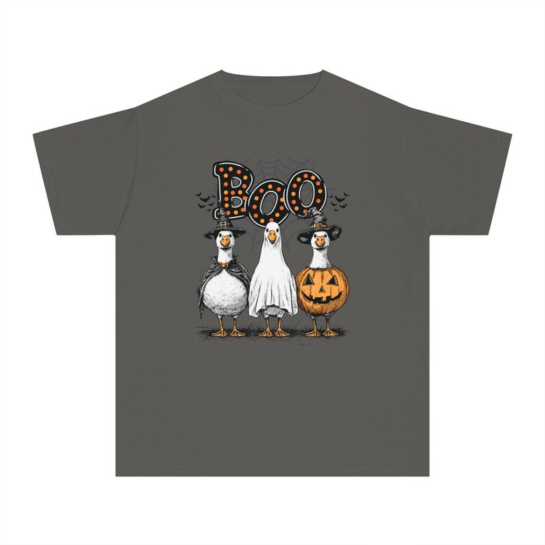 Boo Ghost Goose Halloween Tee: Funny Spooky Kids Shirt Bild 7
