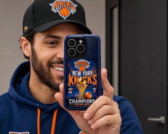 New York Knicks Champions Phone Case | NBA Basketball Trophy Design