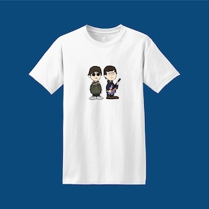 Oasis Liam & Noel Gallagher T-Shirt: Retro Cartoon Graphic, Unisex Cotton