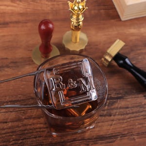 Custom Monogram Ice Stamp, Personalized Ice Cube Stamp, Custom Ice Brand Logo, Whiskey Ice Stamp, Anniversary Gift for Husband