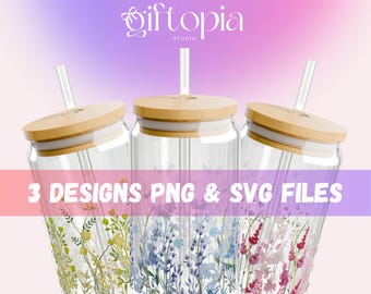Botanical Bliss: Versatile Digital Print Set Featuring 3 Elegant PNGs and 3 SVGs for All Your Creative Projects