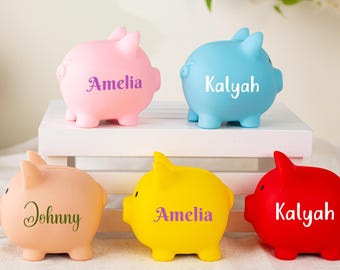 Hucha personalizada con nombre, hucha infantil personalizada, regalos de recuerdo para bebés (niño/niña), regalo de cumpleaños infantil, decoración para la habitación del bebé, regalo para baby shower.