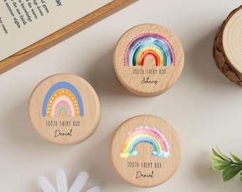 Caja de dientes de madera con nombre personalizado, regalo para baby shower, recuerdo para niños, regalo de cumpleaños y Navidad.