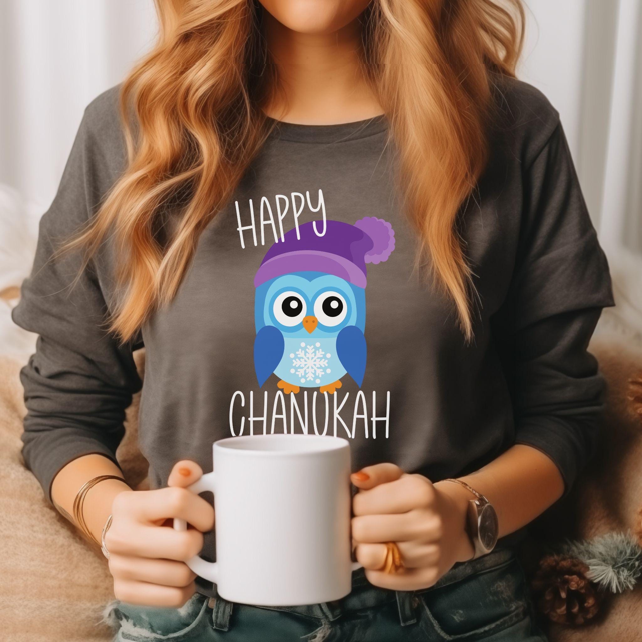 Chanukah Owl Tee, Hanukkah Long Sleeve Shirt, Men Women Shirt, Jewish Holiday Gift,Festival of Light