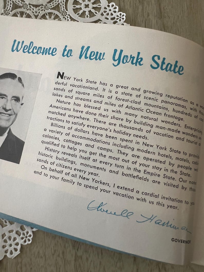 New York State Vacationlands 1956 Travel Guide Really Interesting Etsy
