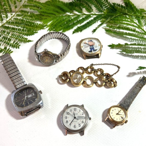 Vintage Lot of Old Watches Cop Watch Face Collect… - image 1