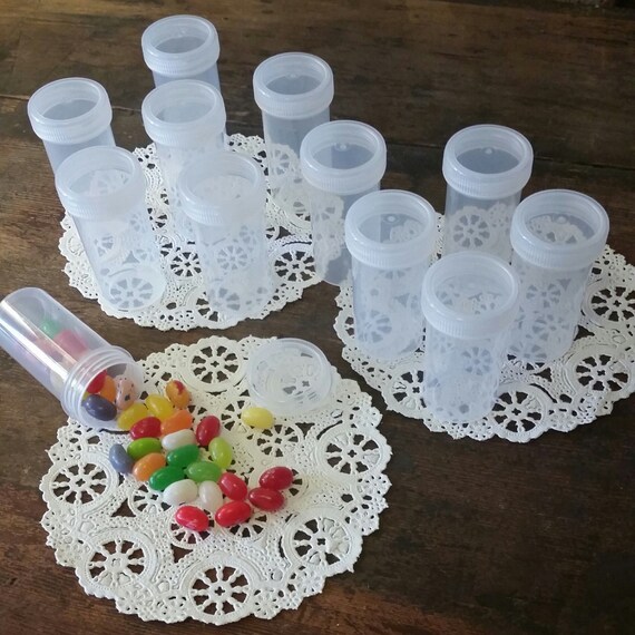 20 Plastic Pill Bottles Polypropylene Jar clear ribbed Screw Etsy