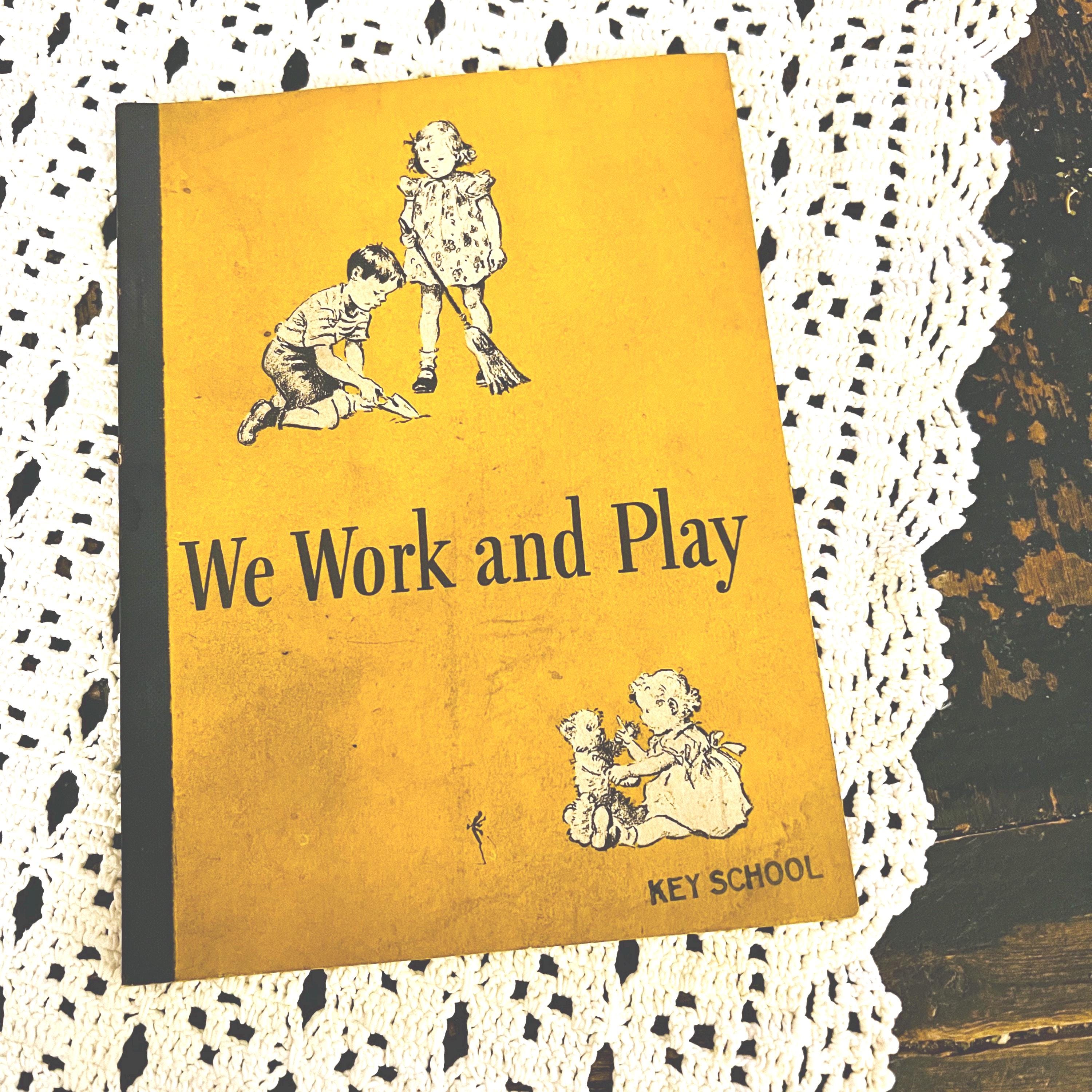Dick and Jane Classic Book Vintage 1940 The New We Work and Play SOFTCOVER Retired Textbook Homeschool Reading Colorful Reader Learn to Read