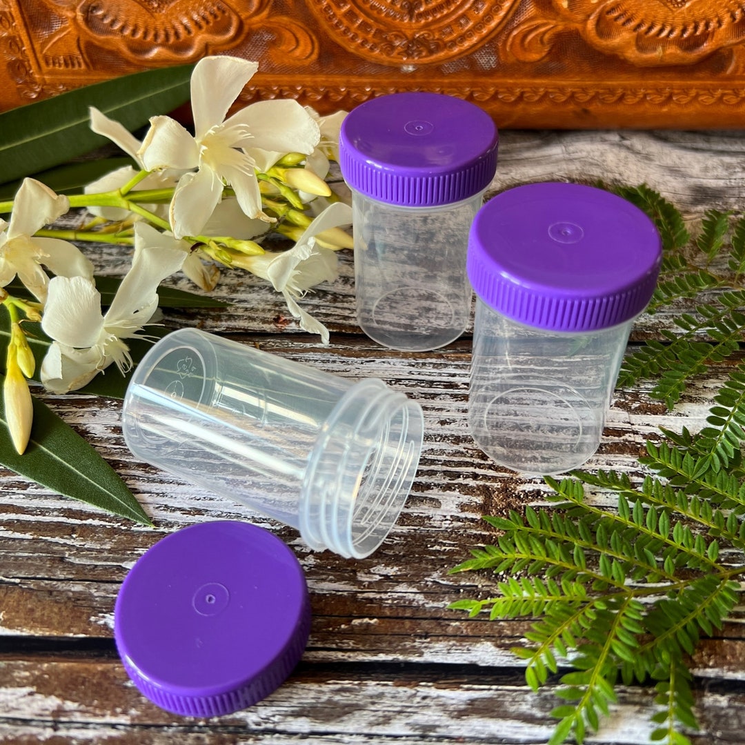 1 Ounce New JARS (10) Plastic Containers Purple Caps Party Favors Beads