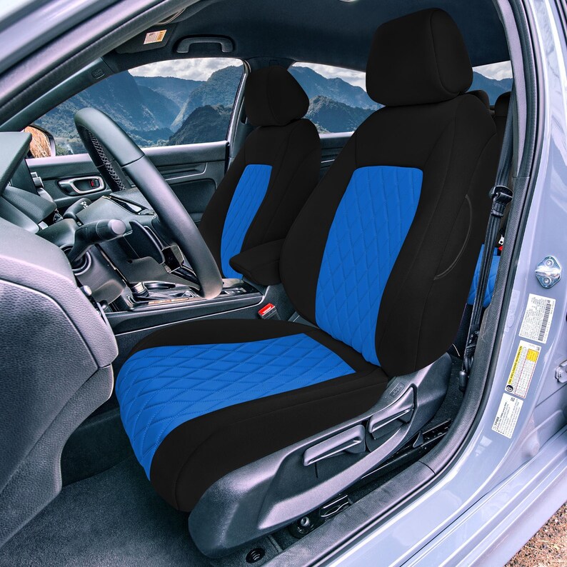 Honda Civic 2016 - 2025 Sedan Full Set Seat Covers (split Rear) - Blue ...