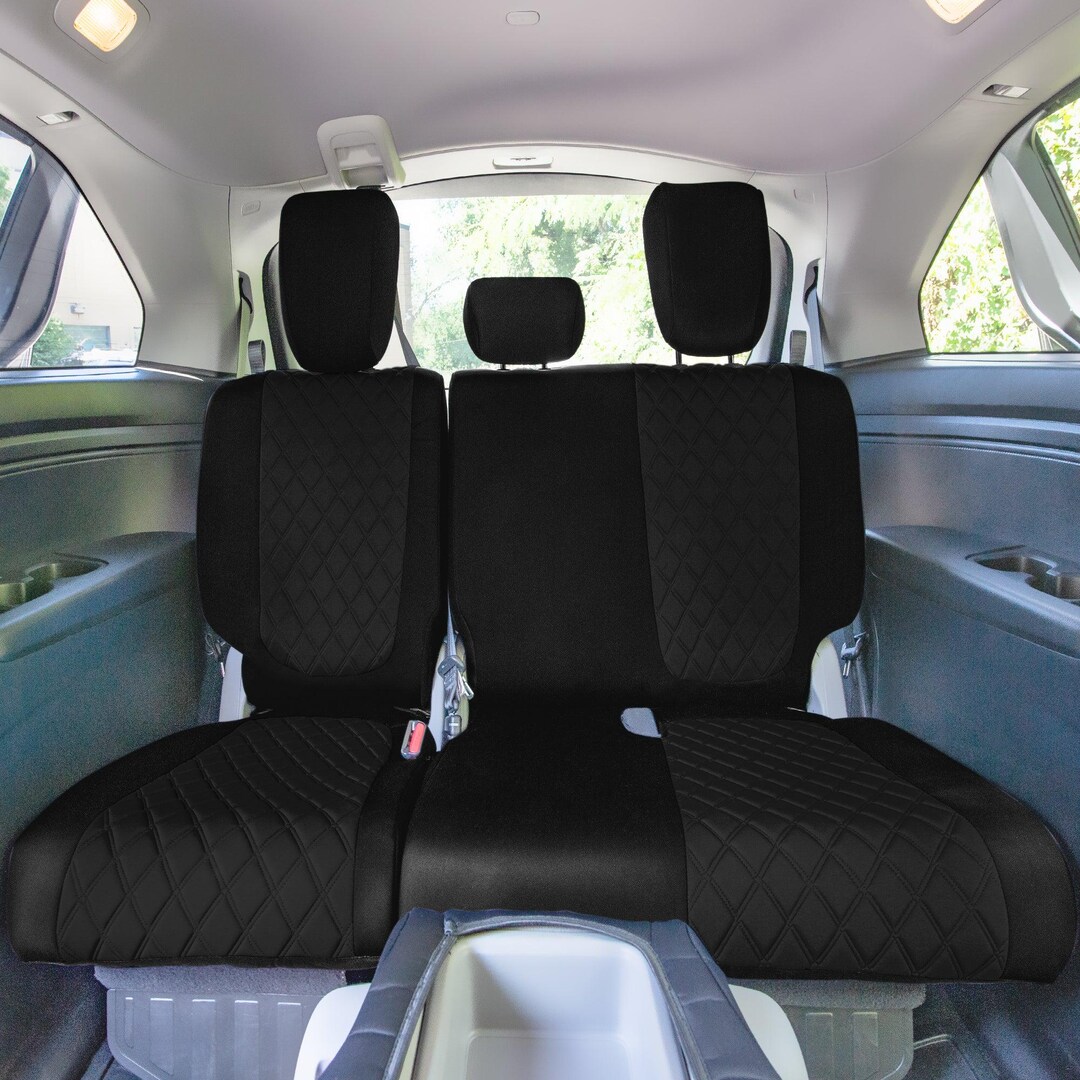 Full Set Faux Leather Seat Covers For Honda Odyssey 2018-2025 – 8-Seater, Black, Cushioned & Anti-Slip – AUT