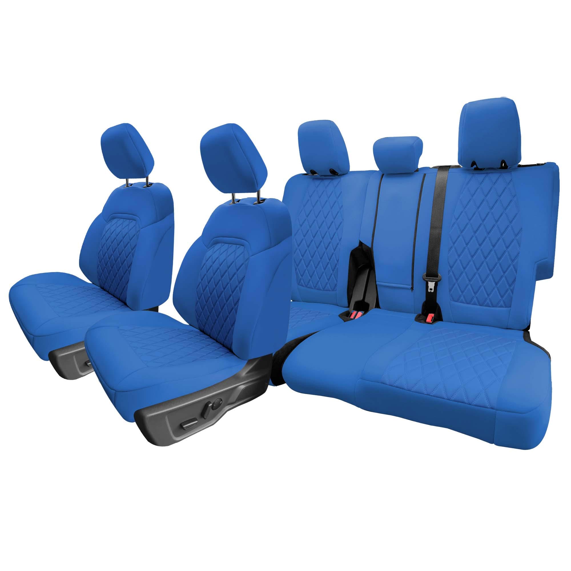 Ford Bronco Full Size SUV 2021-2024 - Full Set Seat Covers - Solid Blue Ultraflex Neoprene