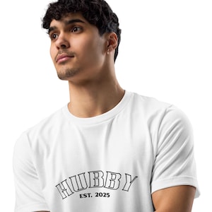 Custom Hubby  Eco-Friendly T-Shirts –  Ideal Choice for Newlyweds, Just Married Celebrations, Fiancé- Tee Gift