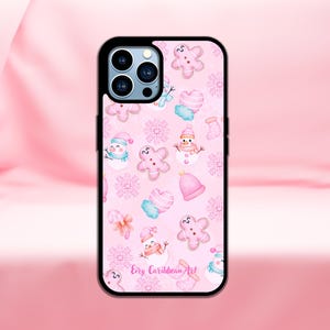 Pink Snow - Phone Case (Black Cover)