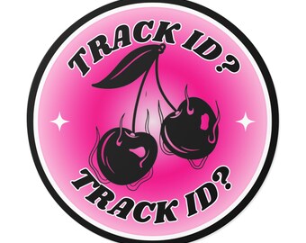 Track ID Cherry Pink Sticker| House Music Sticker, Tech House Sticker, Rave Lover Sticker, EDM Sticker