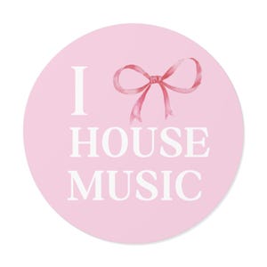 Naklejka I Heart House Music Coquette| Naklejka House Music, Naklejka Tech House, Naklejka Rave Lover, Naklejka EDM, Naklejka Coquette, Kokardy