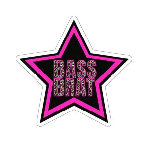 Bass Göre Pink Y2K Gepard Print Stern Aufkleber | House Music Aufkleber, Tech House Aufkleber, Rave Lover Aufkleber, EDM Aufkleber